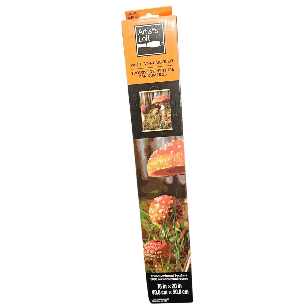 Artist's Loft 16" X 20" Mushroom Paint-By-Number Kit With Wood Display Hanger